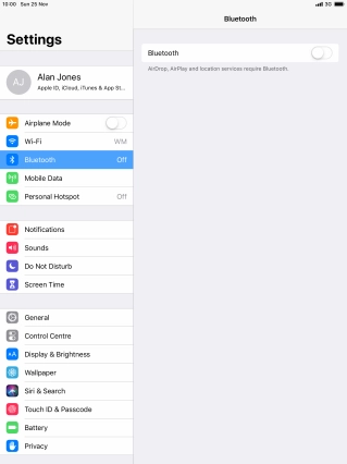 Press the indicator next to 