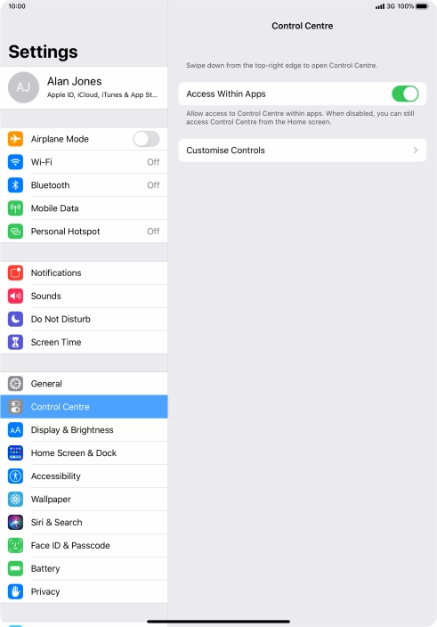 Press the indicator next to 