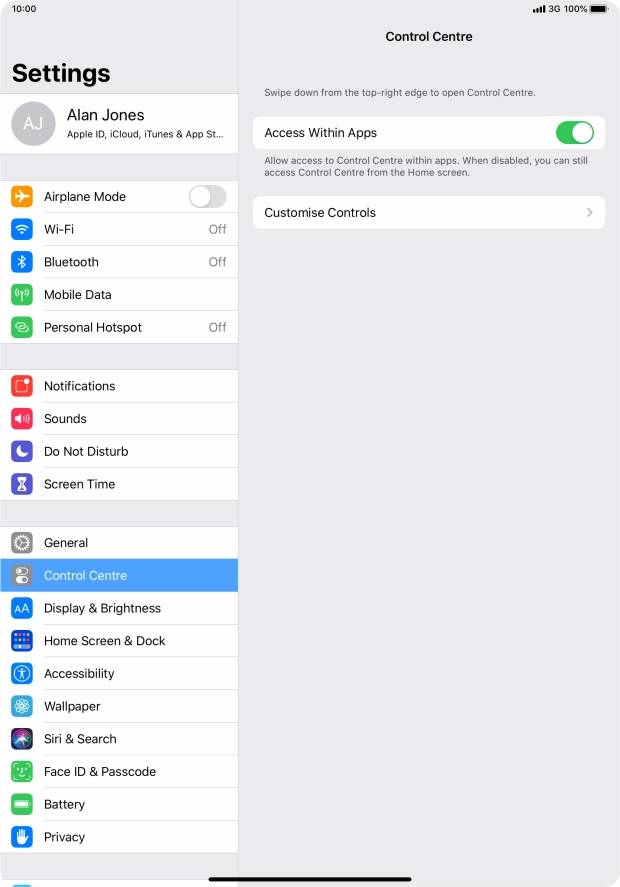 Press the indicator next to 