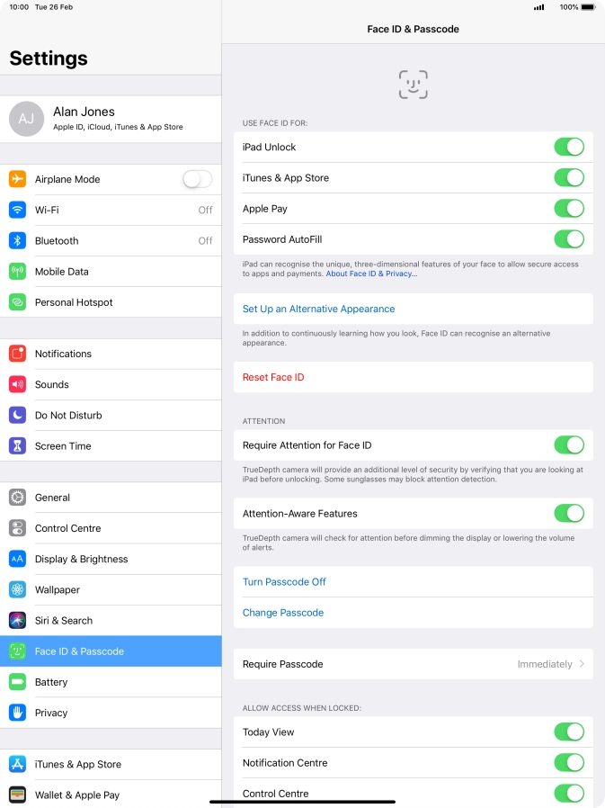 Press the indicator next to 