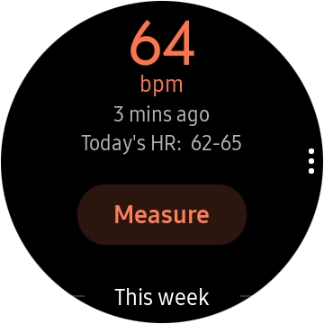 Press Measure and wait while the smartwatch measures your heart rate. Press Measure and wait while the smartwatch measures your heart rate.
