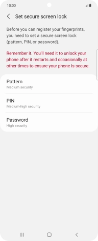 Press the required phone lock code and follow the instructions on the screen to create an additional phone lock code.