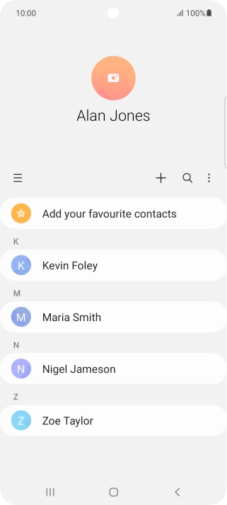 Press the new contact icon.