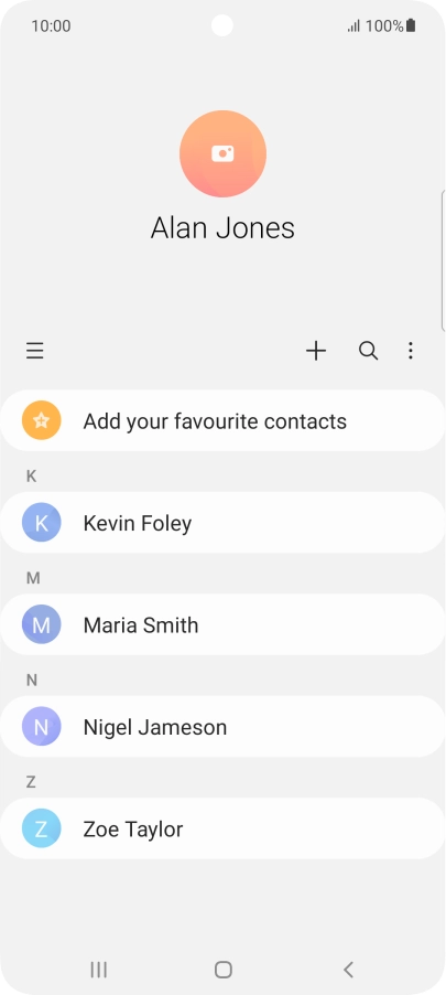 Press the new contact icon.