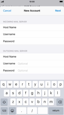 Press Username and key in the username for your email account. Please note that if you're using Vodafone's outgoing server, leave the username field empty.
