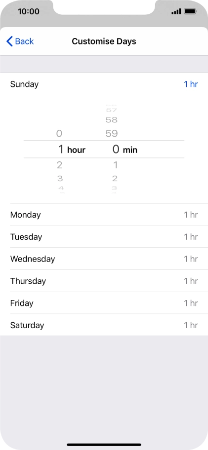 Select the required time limit.