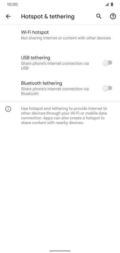Press Wi-Fi hotspot.