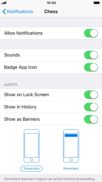 Press the indicator next to 