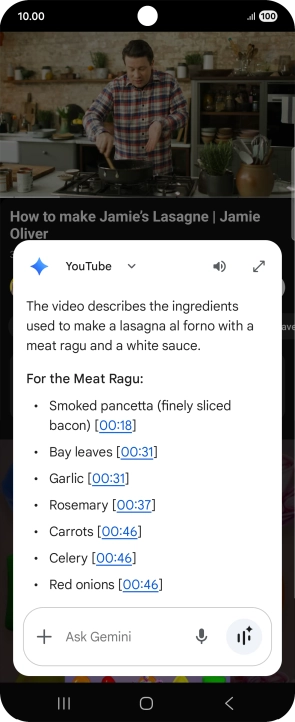 The answer from Gemini to your question is displayed.
