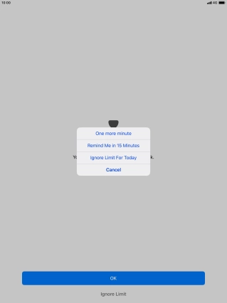Press the required setting.
