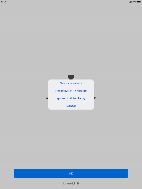 Press the required setting.