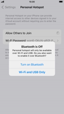 If Wi-Fi is turned on, press Wi-Fi and USB Only.