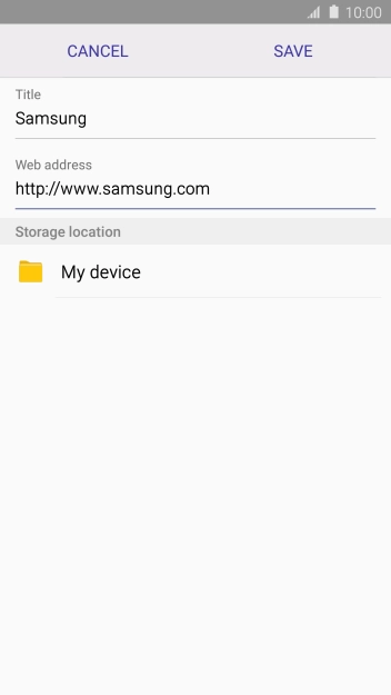 Key in the required name of the bookmark and press SAVE.