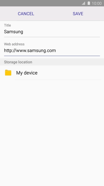 Key in the required name of the bookmark and press SAVE.