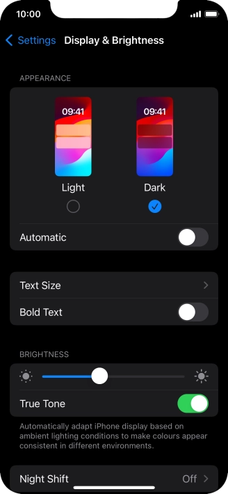 Press the indicator next to 