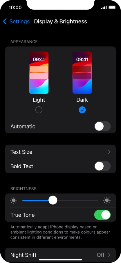 Press the indicator next to 