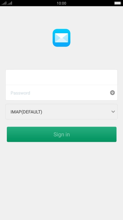 Press Password and key in the password for your email account.