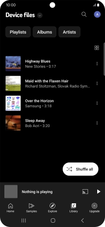 Press the required audio file.