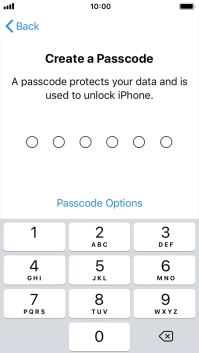 Press Passcode Options.