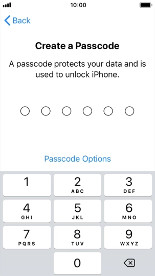 Press Passcode Options.