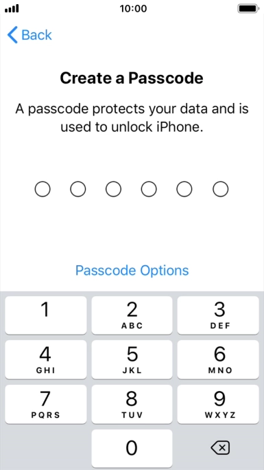 Press Passcode Options.