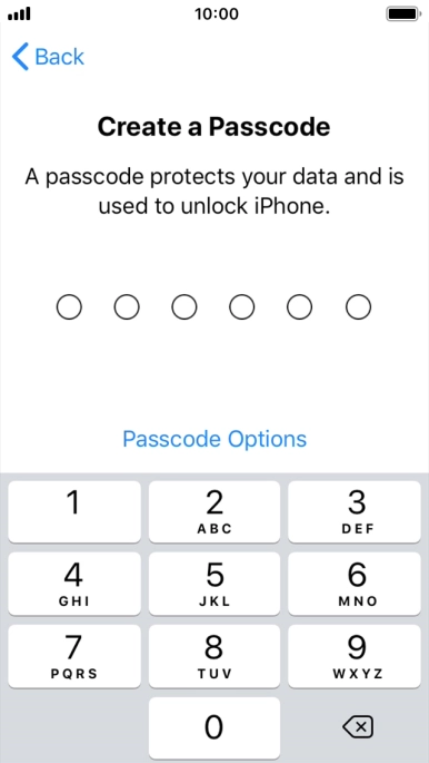 Press Passcode Options.