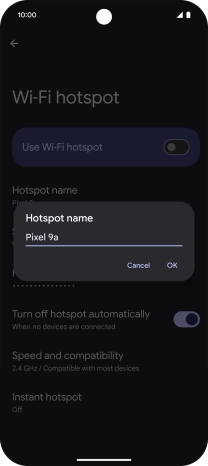Key in the required Wi-Fi hotspot name and press OK.