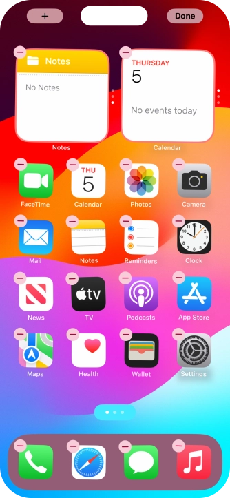 Press the home screen icon.