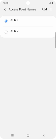 Press the field next to the data connection to activate it. Press the field next to the data connection to activate it.
