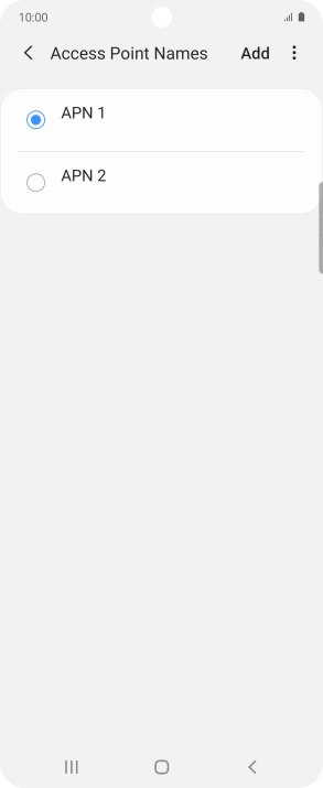 Press the field next to the data connection to activate it. Press the field next to the data connection to activate it.