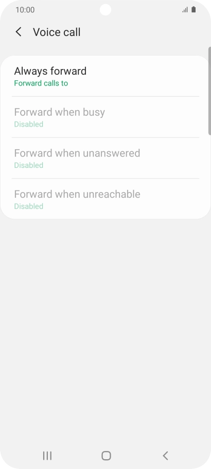 Press the required divert type.