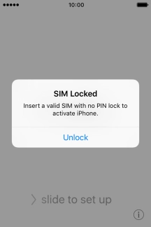 If your SIM is locked, press Unlock.