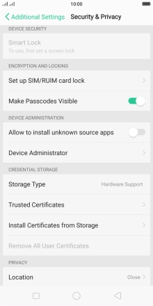 Press Set up SIM/RUIM card lock.