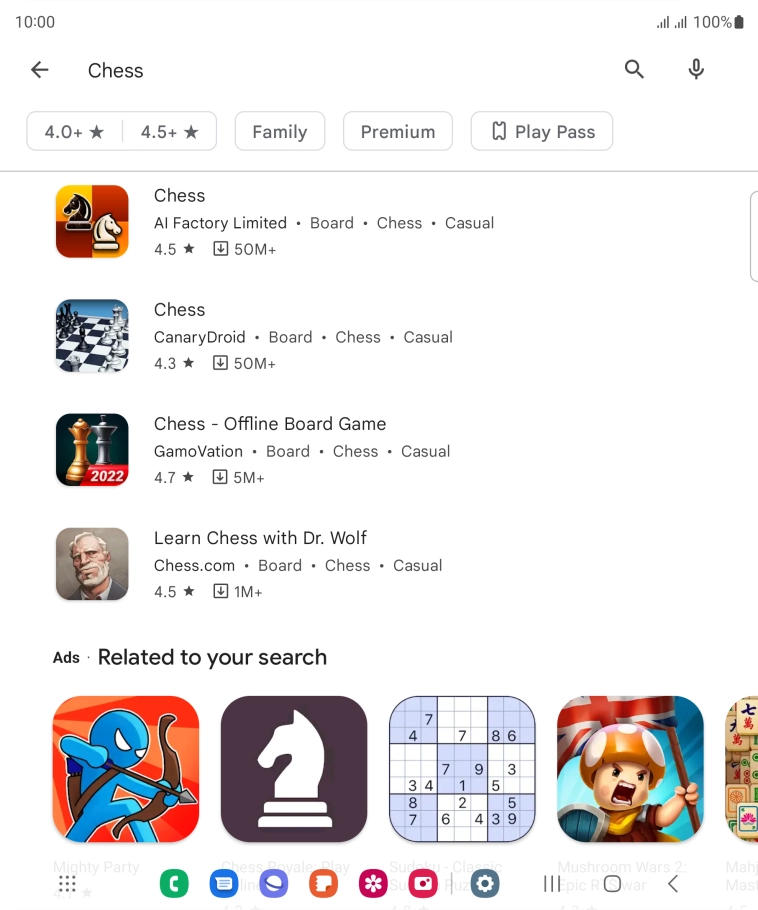 Press the required app.