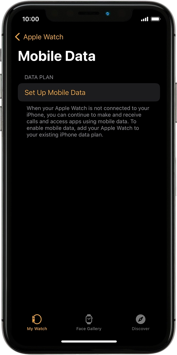 On your phone: Press Set Up Mobile Data and follow the instructions on the screen to set up mobile data.