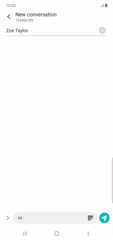 Press the send icon when you've finished your text message.
