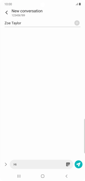 Press the send icon when you've finished your text message.