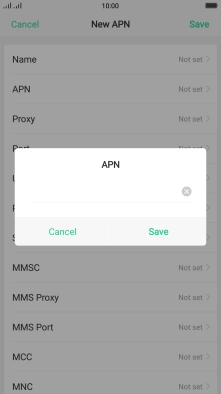 Key in live.vodafone.com and press Save.