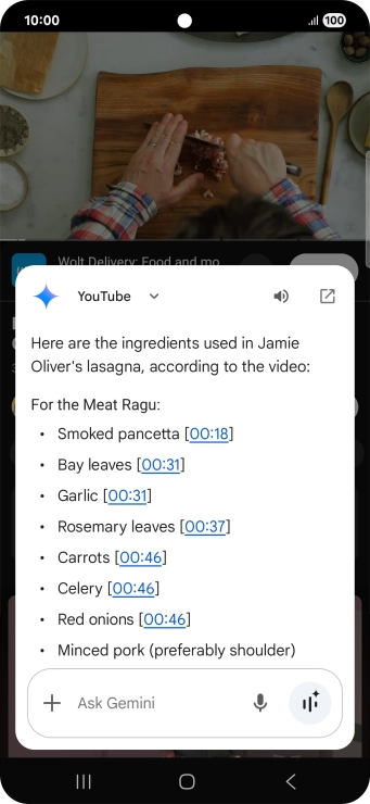 The answer from Gemini to your question is displayed.