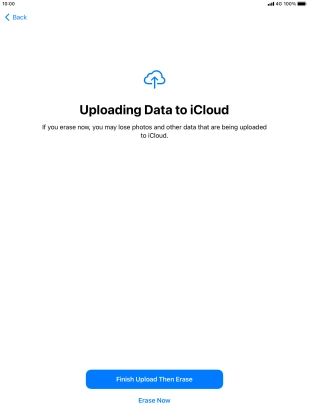 Press the required setting.