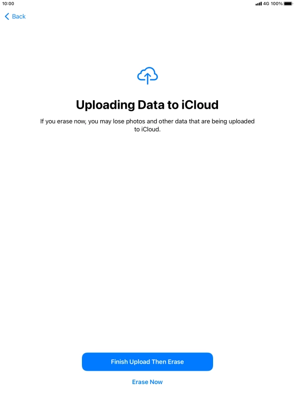 Press the required setting.