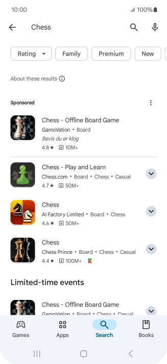 Press the required app.