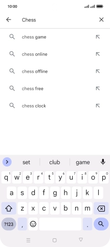 Key in the name or subject of the required app and press the search icon.