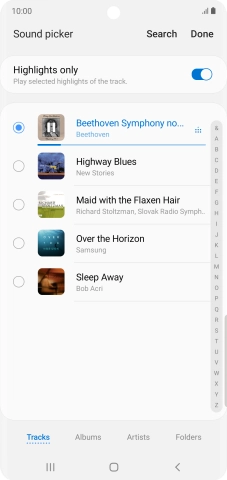 Once you've found a ring tone you like, press Done. Once you've found a ring tone you like, press Done.