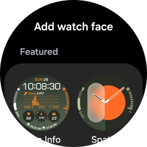 Slide your finger up or down to see the available watch faces.