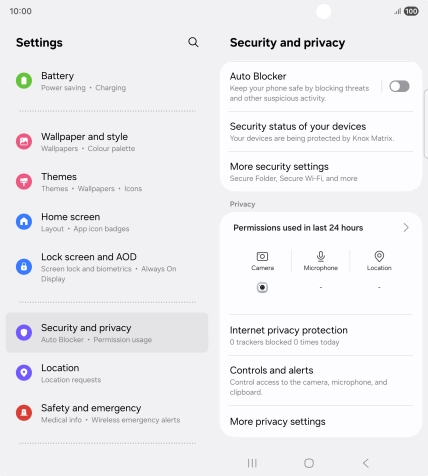 Press More security settings.