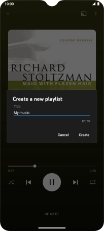 Key in a name for the playlist and press Create.