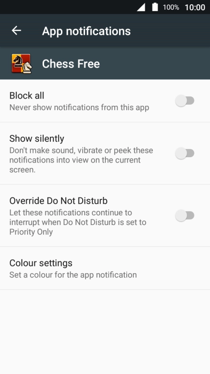 Press the indicator next to 