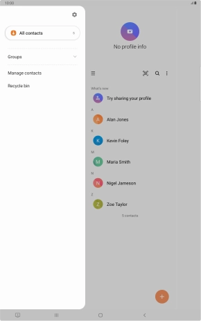 Press Manage contacts.
