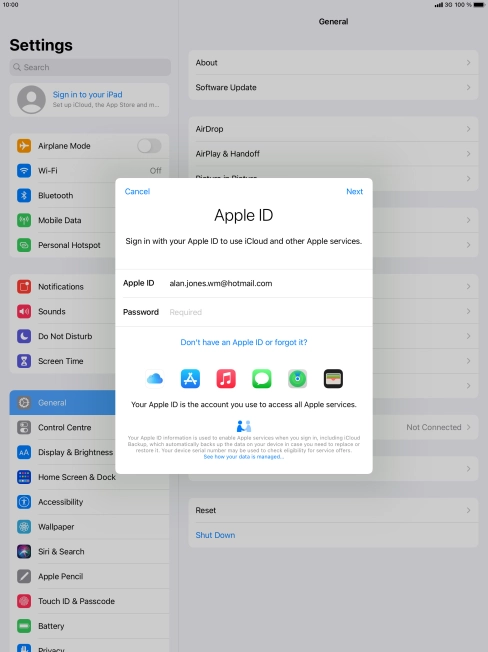 Press the field next to 